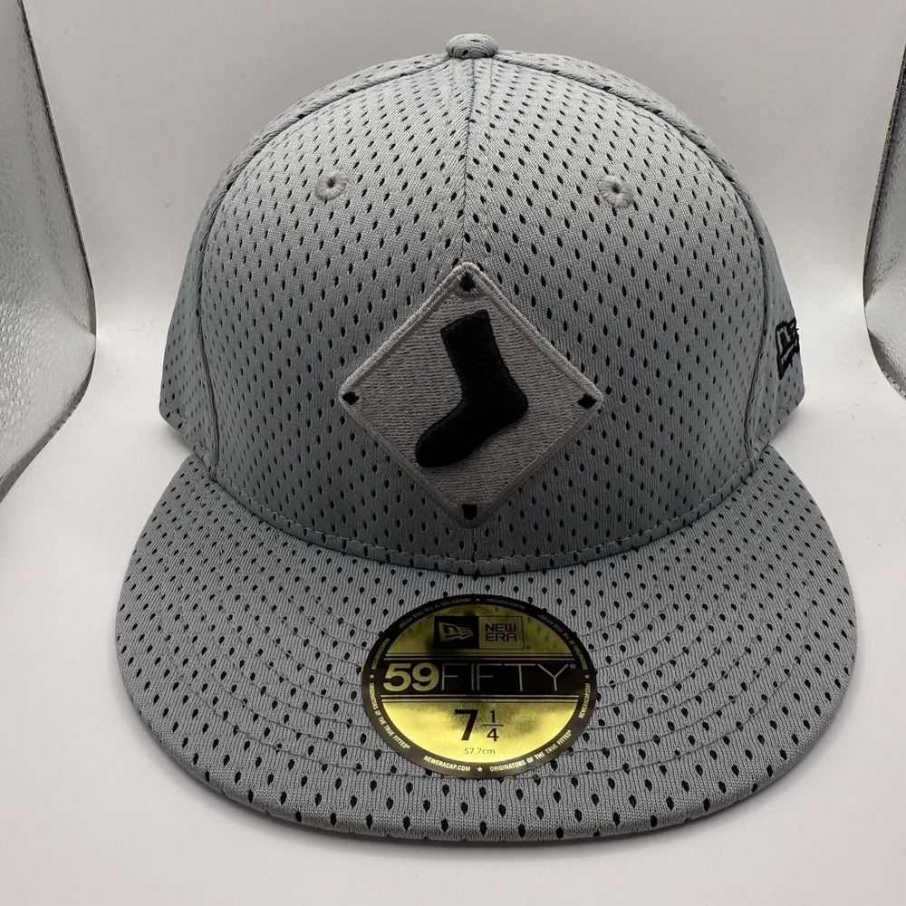 New Era 59FIFTY Chicago White Sox Solid Gray‎ Diamond Mesh Fitted Hat Size 7 1/4